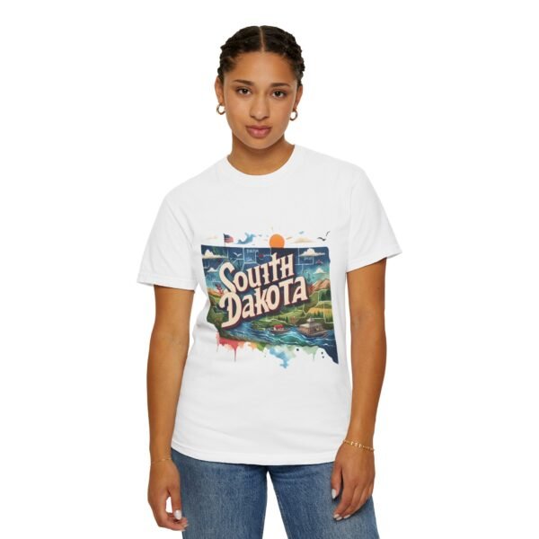 South Dakota Unisex Garment-Dyed T-shirt, Vintage South Dakota Tee, Travel Souvenir Shirt, Perfect for Vacation or Gift, Casual Wear, [...] - Image 10