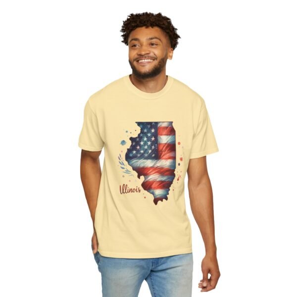 Illinois Flag Unisex T-Shirt, Independence Day Outfit, Patriotic Apparel, Americana Style, Gift for Illinois Residents - Image 24