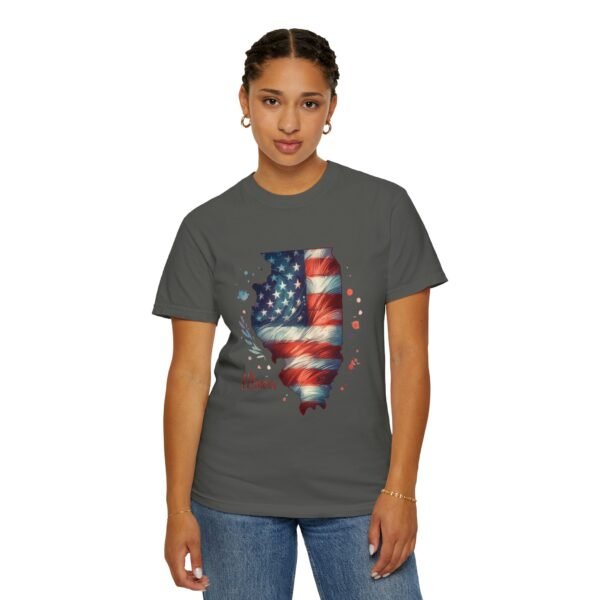 Illinois Flag Unisex T-Shirt, Independence Day Outfit, Patriotic Apparel, Americana Style, Gift for Illinois Residents - Image 34