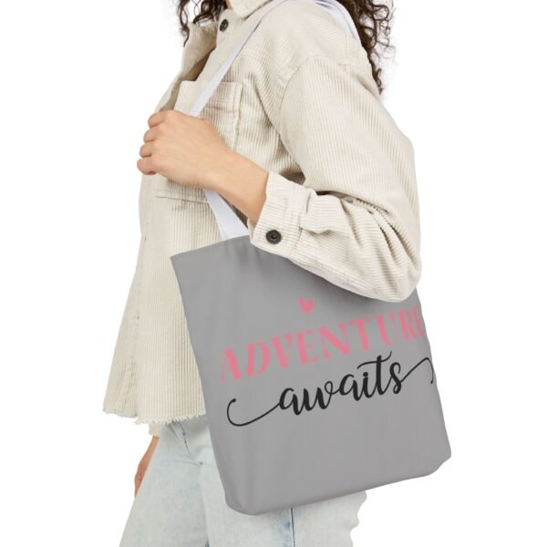 Adventure Awaits Canvas Tote Bag with 5-Color Straps, Reusable Shopping Bag, Beach Tote, Travel Bag, Gift for Adventurers, Eco-Friendly Tote - Image 25