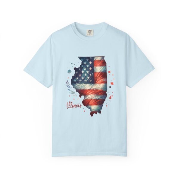 Illinois Flag Unisex T-Shirt, Independence Day Outfit, Patriotic Apparel, Americana Style, Gift for Illinois Residents - Image 2