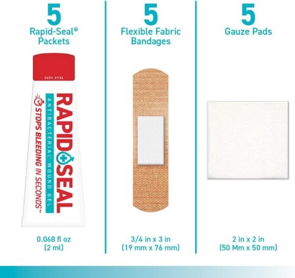 Rapid Seal 15pc Hemostatic First Aid Wound Care Ki... - Image 4