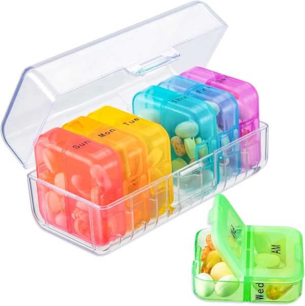 Zoksi Pill Organizer 2 Times a Day, Weekly 7 Day P... - Image 2