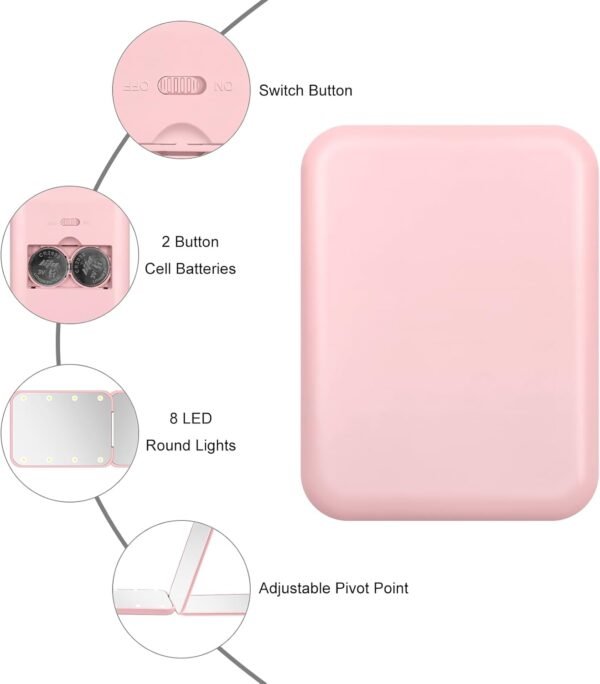 Compact Mirror, 1X/3X Magnification LED Pocket Mir... - Image 4