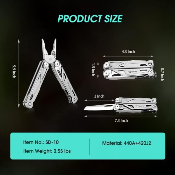 Multitool Pocket Knife for Men, Tactical Multi Too... - Image 3