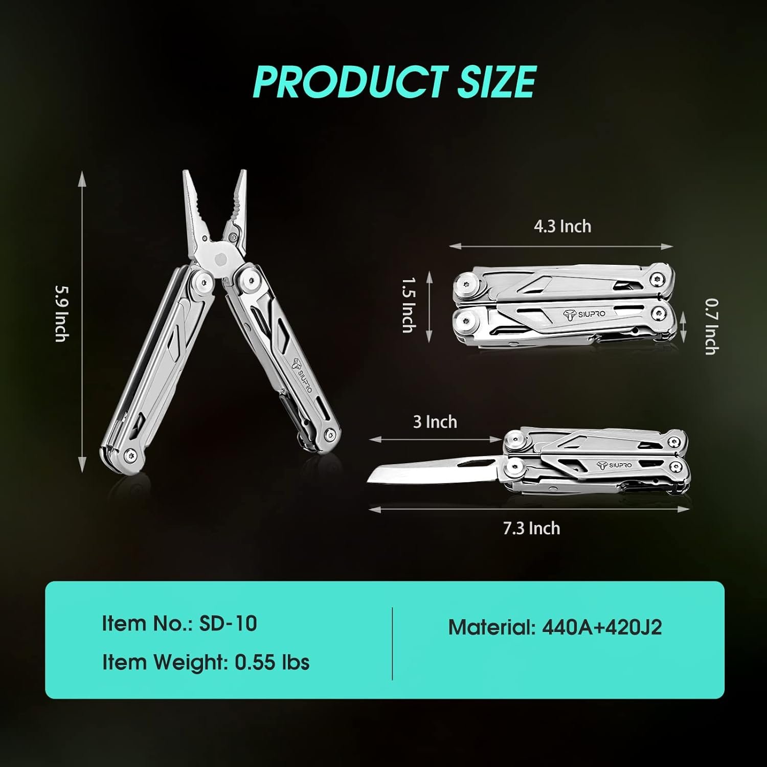 Multitool Pocket Knife for Men, Tactical Multi Too... - Image 3