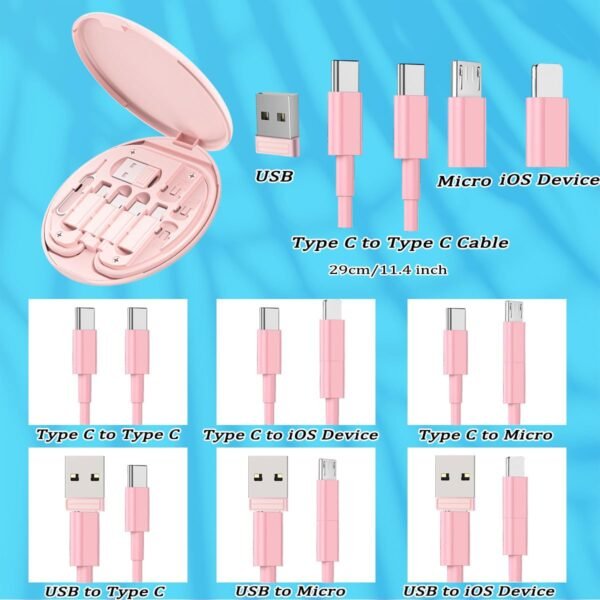 Multi USB Charging Adapter Cable Kit, USB C to iOS... - Image 5