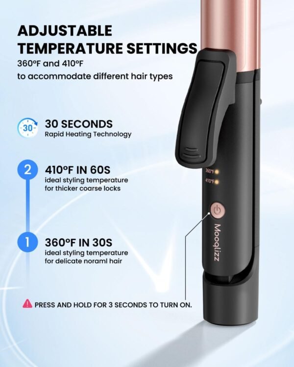 Dual Voltage Curling Iron, Travel Flat Iron Hair C... - Image 6