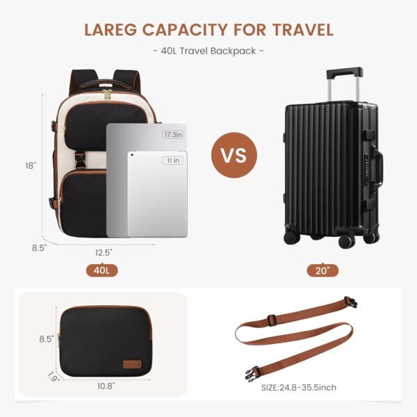 LOVEVOOK Travel Backpack for Women Men, TSA Carry ... - Image 7