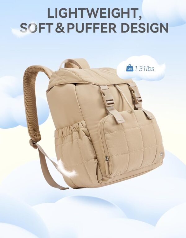BOSTANTEN Puffer Backpack for Women, 15.6 Inch Col... - Image 8