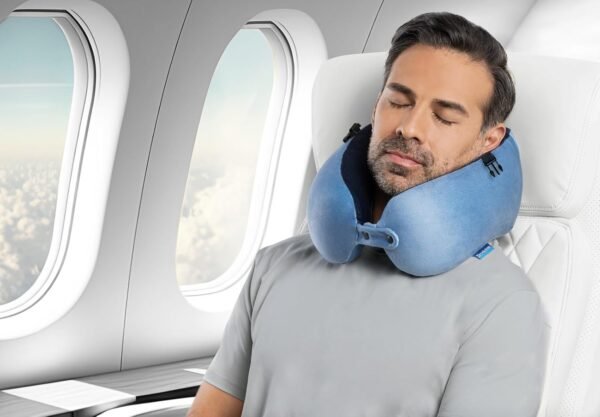 Brookstone Memory Foam Neck Travel Pillow Set - Po... - Image 6