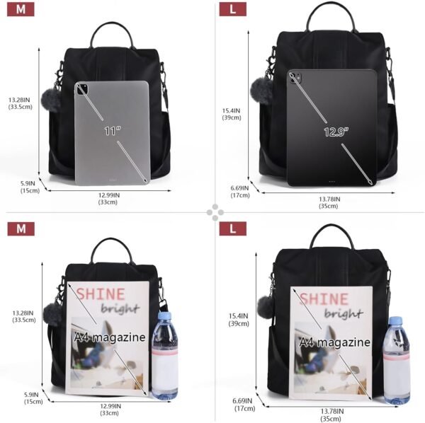 PINCNEL Women Backpack Purse Waterproof Nylon Anti... - Image 3
