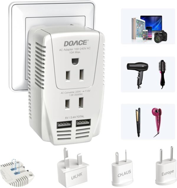 Upgraded 2200W 220V to 110V Converter for European... - Image 2
