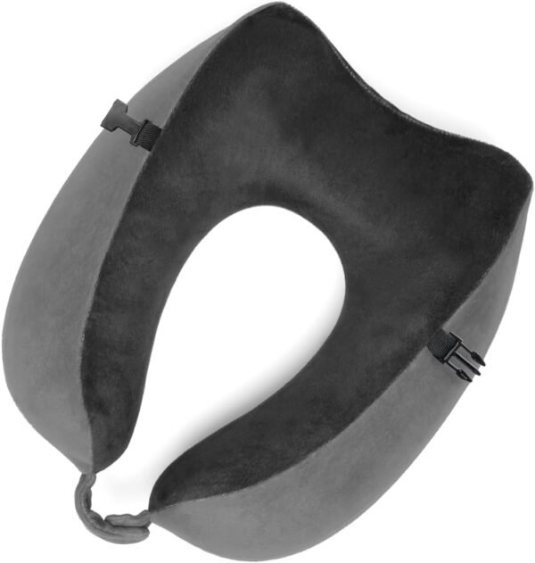 Brookstone Memory Foam Neck Travel Pillow Set - Po... - Image 5