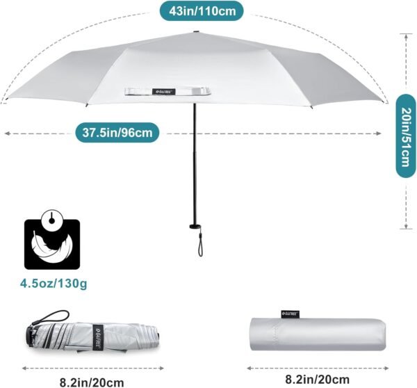 G4Free Travel Umbrella Compact Ultralight UPF 50+ ... - Image 4