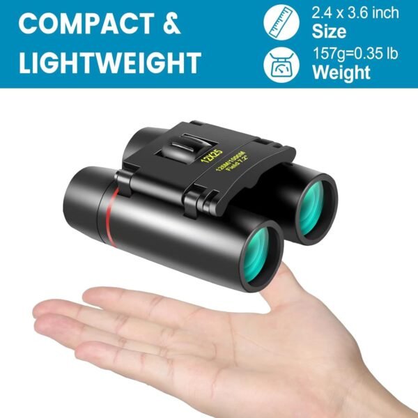 12X25 Mini Pocket Binoculars Compact, Small Lightw... - Image 5