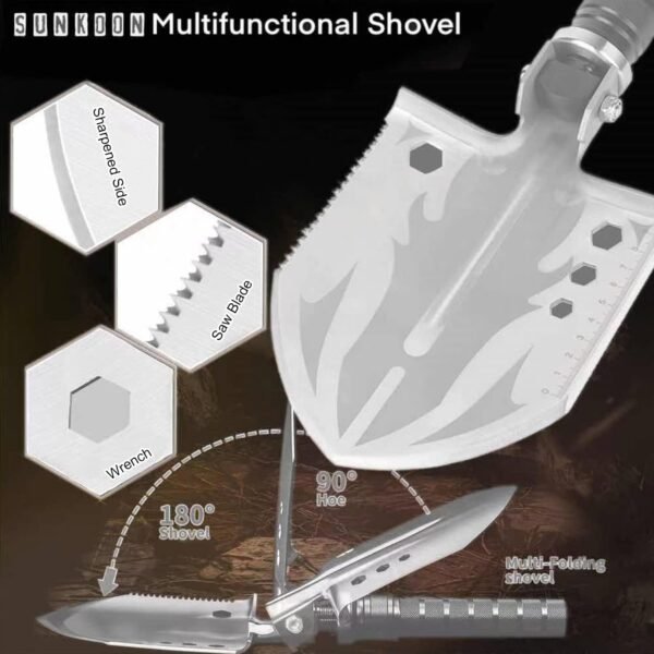 Survival Shovel Survival Axe, Camping Folding Shov... - Image 7