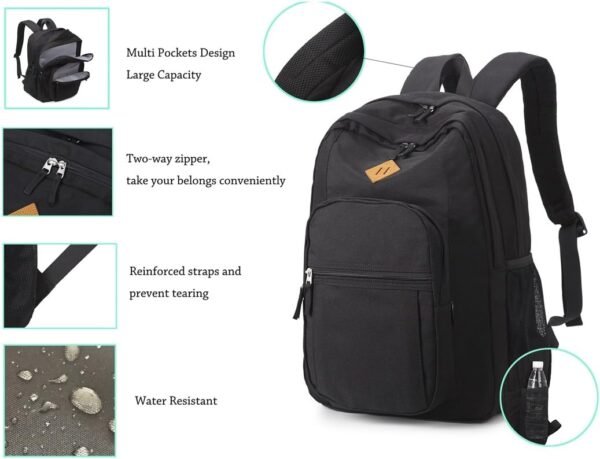 abshoo Classical Basic Travel Backpack For School ... - Image 8