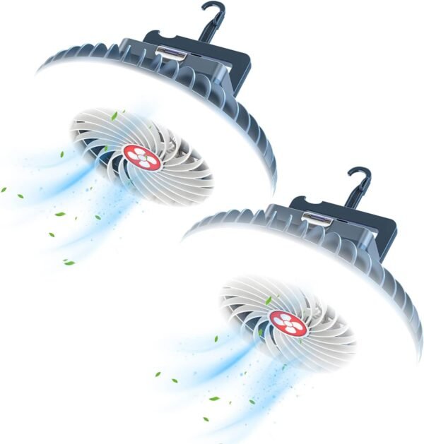 Portable Camping Fan with LED Lantern XTAUTO USB R... - Image 2