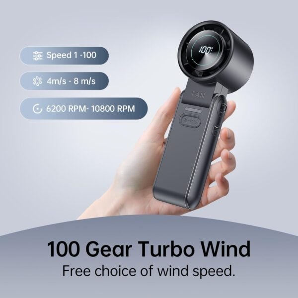 3-in-1 Portable Handheld Turbo Fan-100 Speeds, 108... - Image 4