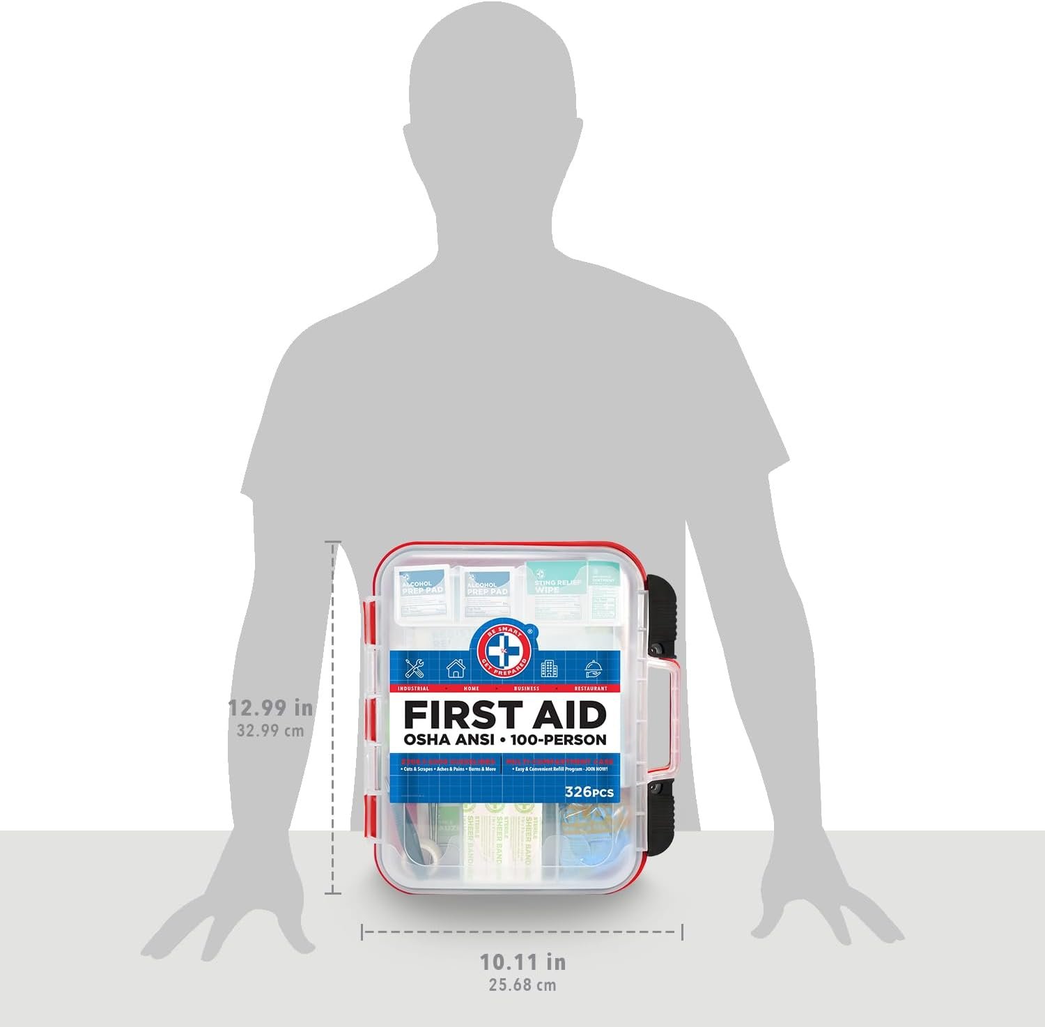 Be Smart Get Prepared First Aid Kit Hard Red Case ... - Image 8