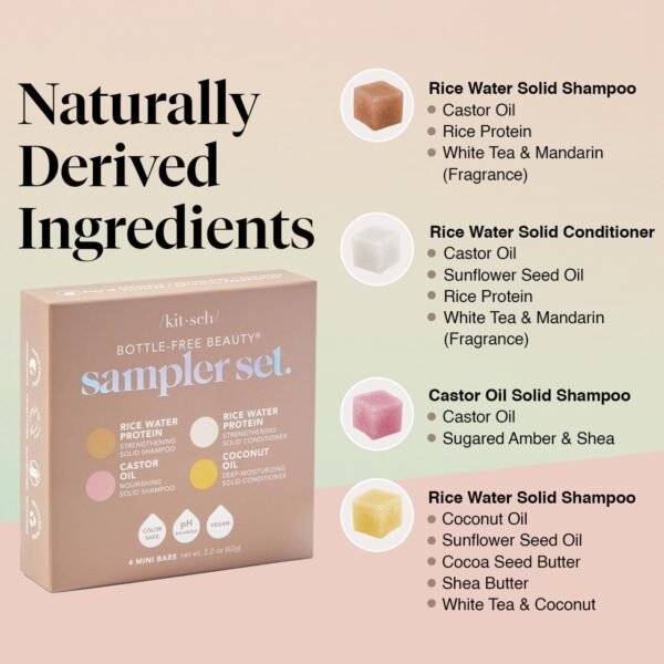 Kitsch 4pc Sampler Solid Shampoo and Conditioner S... - Image 5