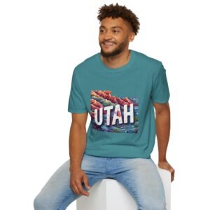 Utah Adventure T-Shirt, Unisex Softstyle Tee, Vintage Nature Shirt, Travel Gift, Summer Attire, Outdoor Lover Apparel