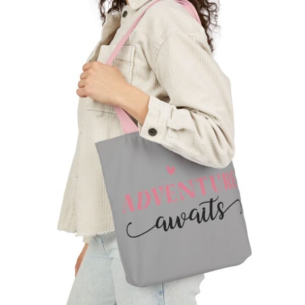 Adventure Awaits Canvas Tote Bag with 5-Color Straps, Reusable Shopping Bag, Beach Tote, Travel Bag, Gift for Adventurers, Eco-Friendly Tote - Image 20
