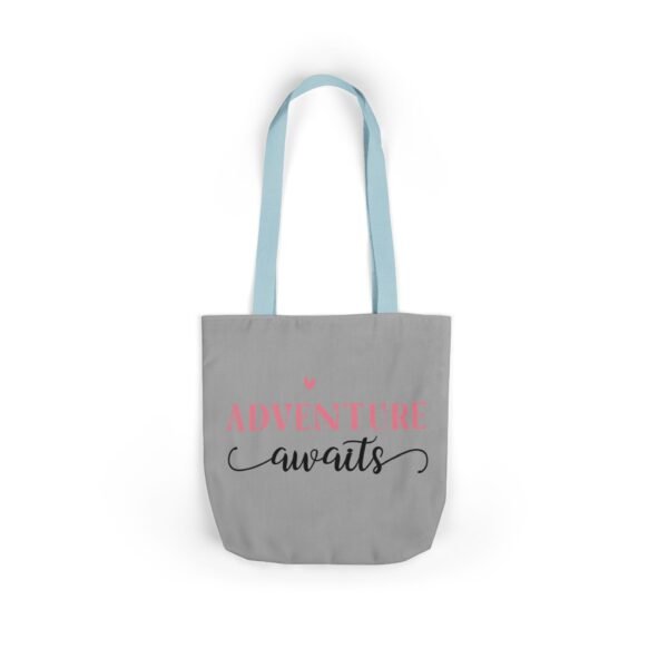 Adventure Awaits Canvas Tote Bag with 5-Color Straps, Reusable Shopping Bag, Beach Tote, Travel Bag, Gift for Adventurers, Eco-Friendly Tote - Image 12