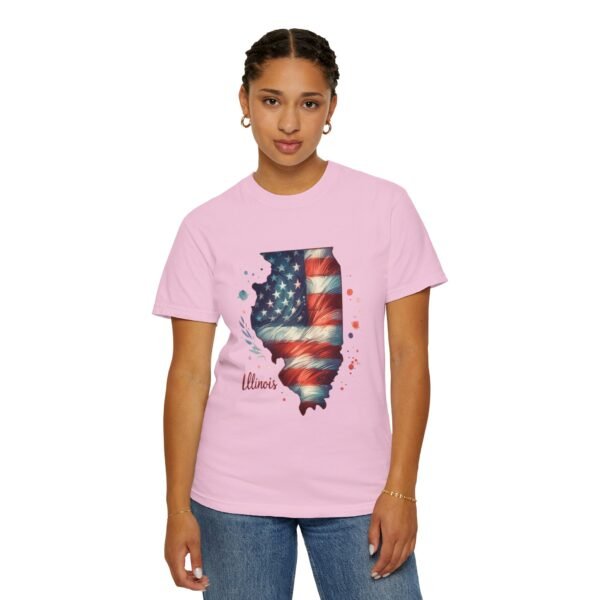 Illinois Flag Unisex T-Shirt, Independence Day Outfit, Patriotic Apparel, Americana Style, Gift for Illinois Residents - Image 76