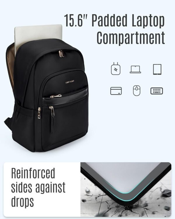 LIGHT FLIGHT Travel Backpack for Women, 15.6 Inch ... - Image 4