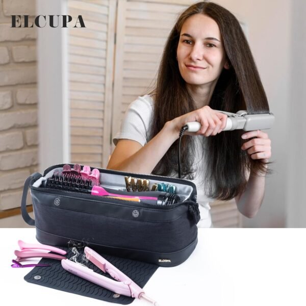 2IN1 Hair Tools Travel Bag with Heat Resistant Mat... - Image 8