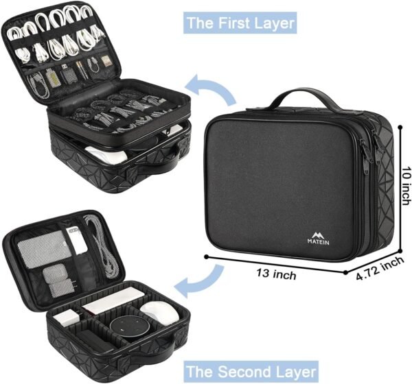 MATEIN Cord Organizer Case with Adjustable Divider... - Image 3
