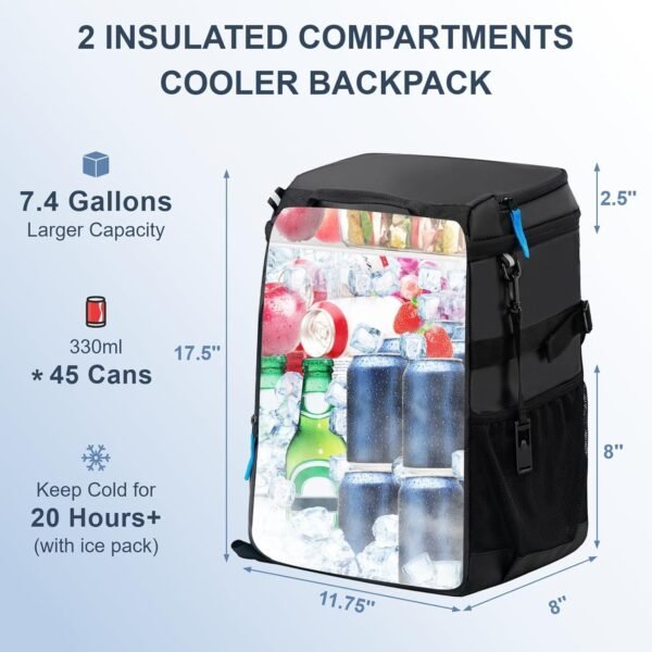Backpack Cooler Insulated Leak Proof 30/45 Cans, 2... - Image 3