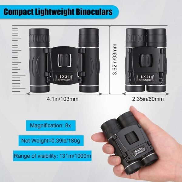 8x21 Mini Compact Pocket Binoculars, Lightweight F... - Image 3