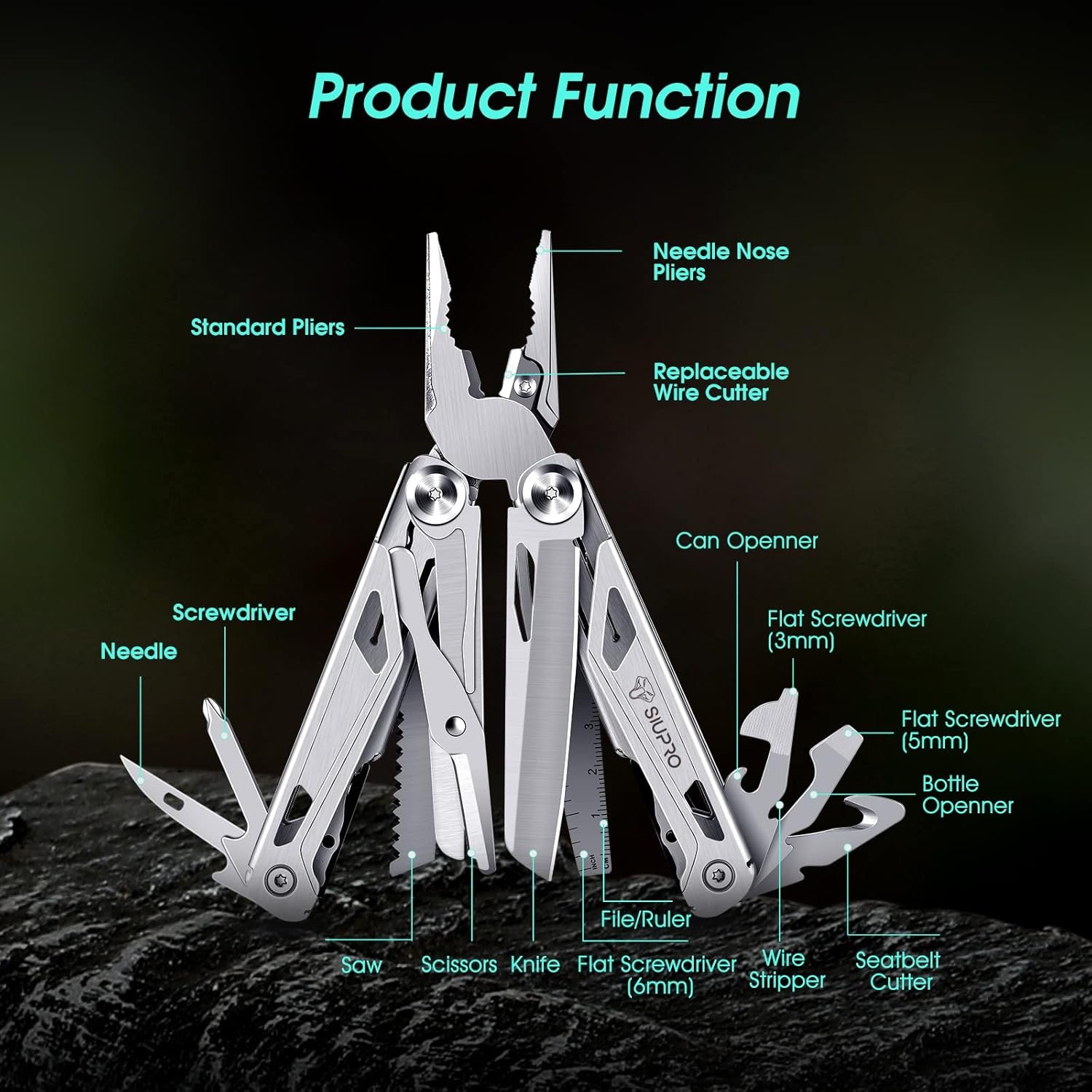 Multitool Pocket Knife for Men, Tactical Multi Too... - Image 6