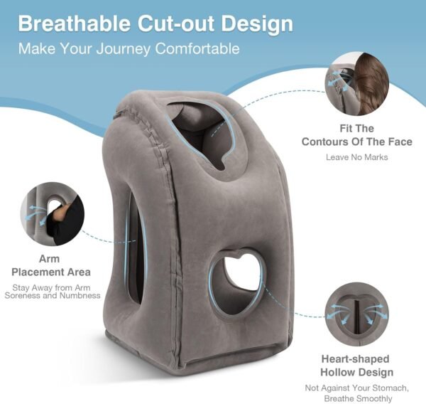 MoKo Inflatable Travel Pillow, Comfortable Neck Pi... - Image 4