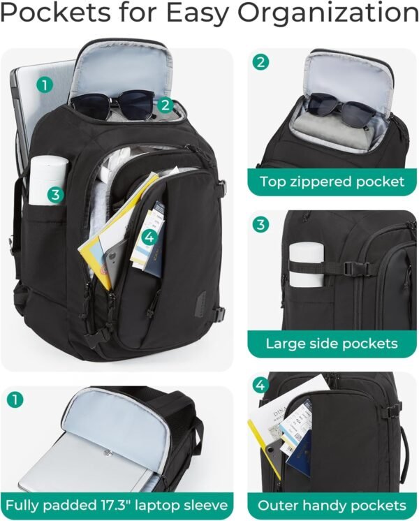 BAGSMART Travel Backpack Carry on Flight Approved,... - Image 4