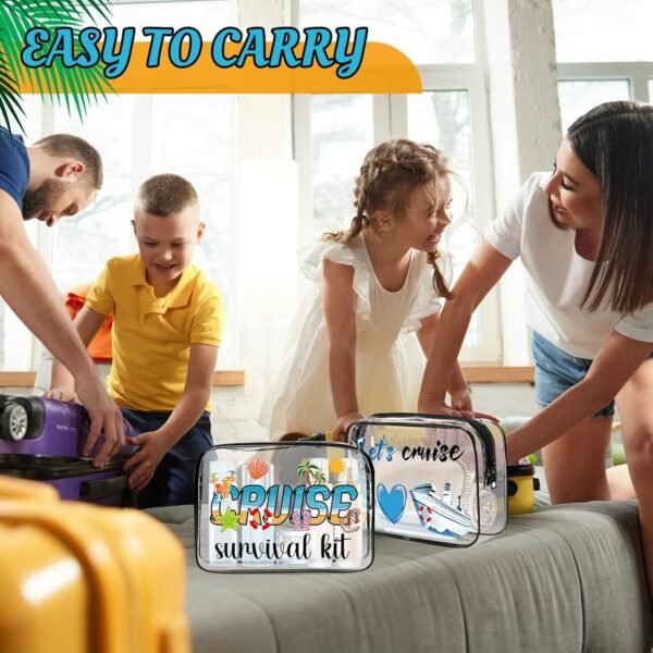 6Pcs Cruise Clear Makeup Bag PVC Cruise Ship Cosme... - Image 8