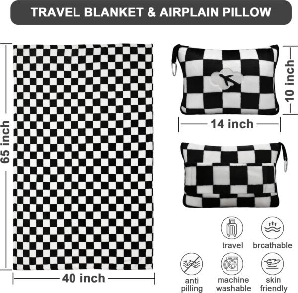 Travel Blanket and Pillow Compact, Premium Soft 2 ... - Image 4