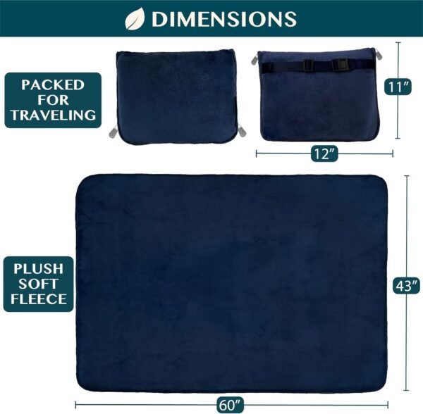 PAVILIA Travel Blanket Pillow, Soft Airplane Blank... - Image 7