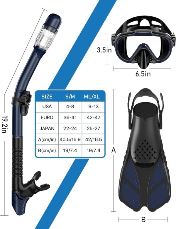 Snorkeling Gear for Adults Men Women,4 in 1 Snorke... - Image 7