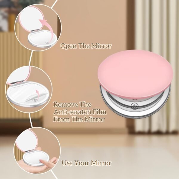 Compact Mirror with Light, 1X/3X Magnification LED... - Image 3