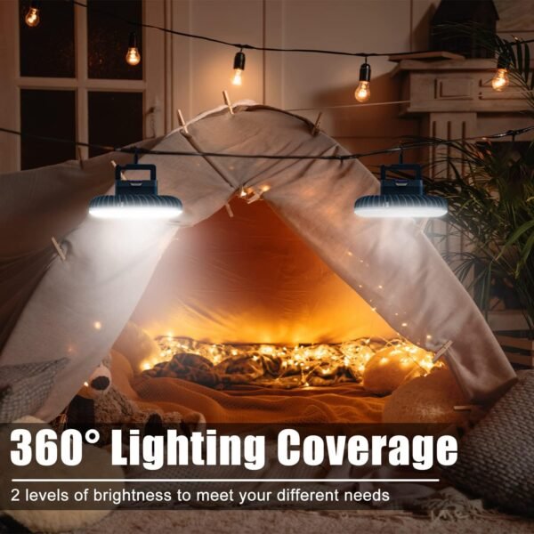 Portable Camping Fan with LED Lantern XTAUTO USB R... - Image 4