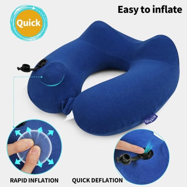 Inflatable Travel Neck Pillow for Airplane, Head S... - Image 3