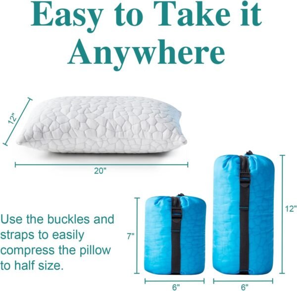 Travel Pillow Camping Pillow Small CoolingShredded... - Image 5