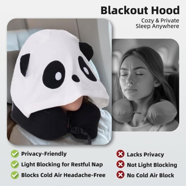 Privacy-Friendly Hooded Travel Pillow for Kids & A... - Image 3