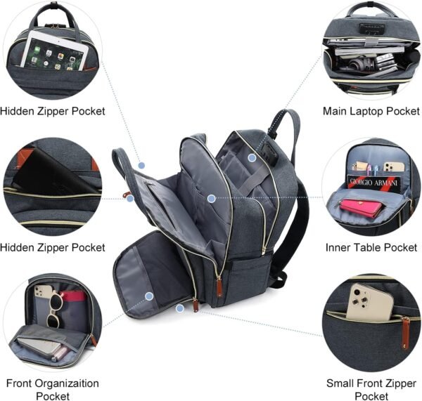 LOVEVOOK Laptop Backpack Purse for Women & Men, Un... - Image 4