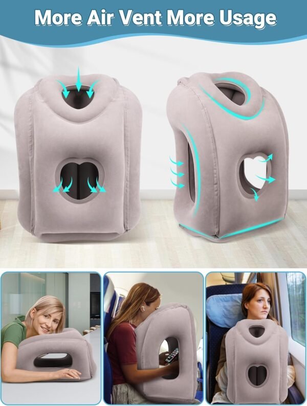 Maliton Inflatable Travel Pillow for Airplane Comf... - Image 5