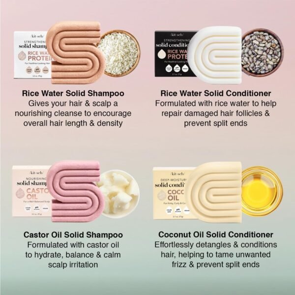 Kitsch 4pc Sampler Solid Shampoo and Conditioner S... - Image 6